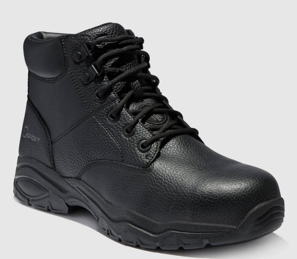S Sport By Skechers Men's Elton Steel Toe Leather Work Boots - Black 10